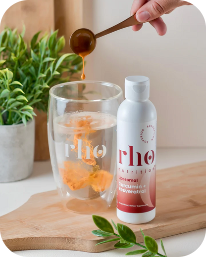 Rho Nutrition Liposomal Curcumin + Resveratrol (1 Pack) – Ultra High Absorption Liquid Curcumin Supplement – Promotes Joint Comfort, Mobility, Cellular Health and Overall Well-Being